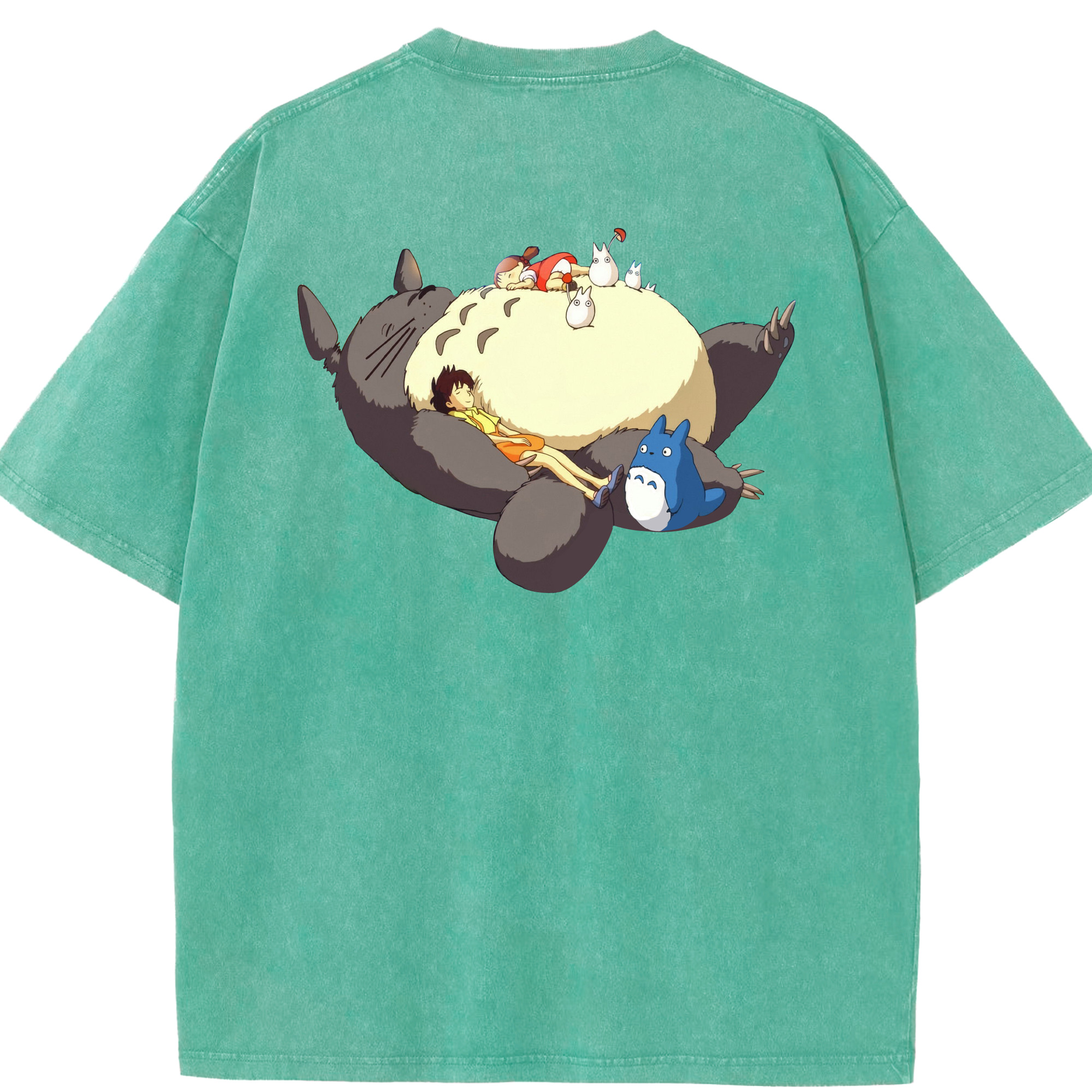 （画像用） となりのトトロ 草壁メイ 草壁サツキ My Neighbor Totoro Satsuki Kusakabe Mei Kusakabe 綿100% ヴィンテージ風 半袖Tシャツ（背面プリント）
